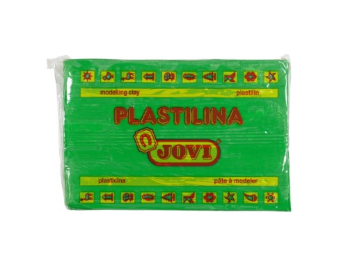 Light green Jovi Plastalina 350gm, a safe modeling clay for kids, ideal for crafting, shaping, and creative play without stains.
