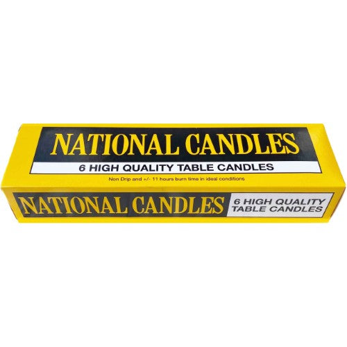National Table Candles 6pk