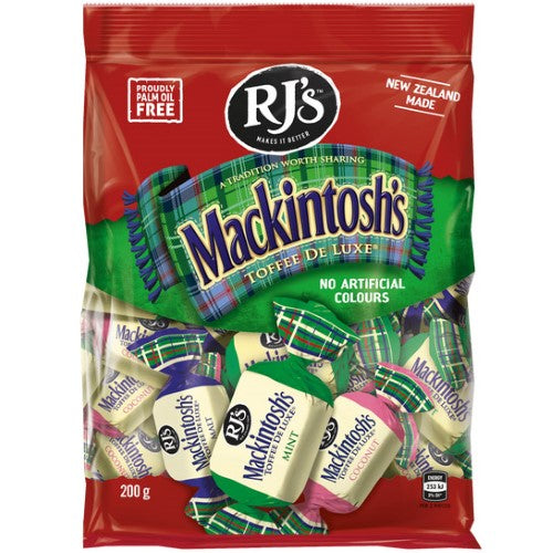 RJ’s Mackintosh’s Toffee De Luxe 200g ( 12 Pack )