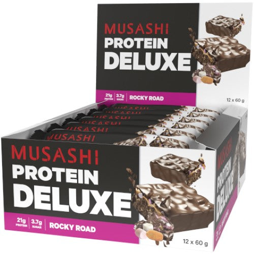 Musashi Deluxe Protein Rocky Road 60g ( 12 Pack )
