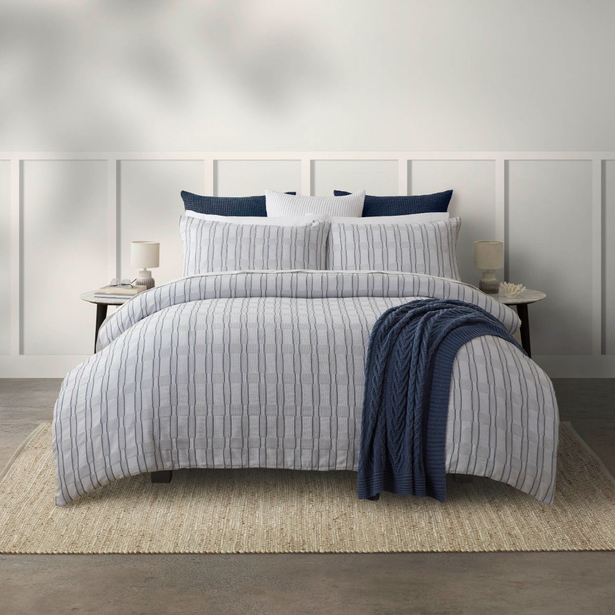 Iva Duvet Set - Denim Blue - Queen - BAKSANA