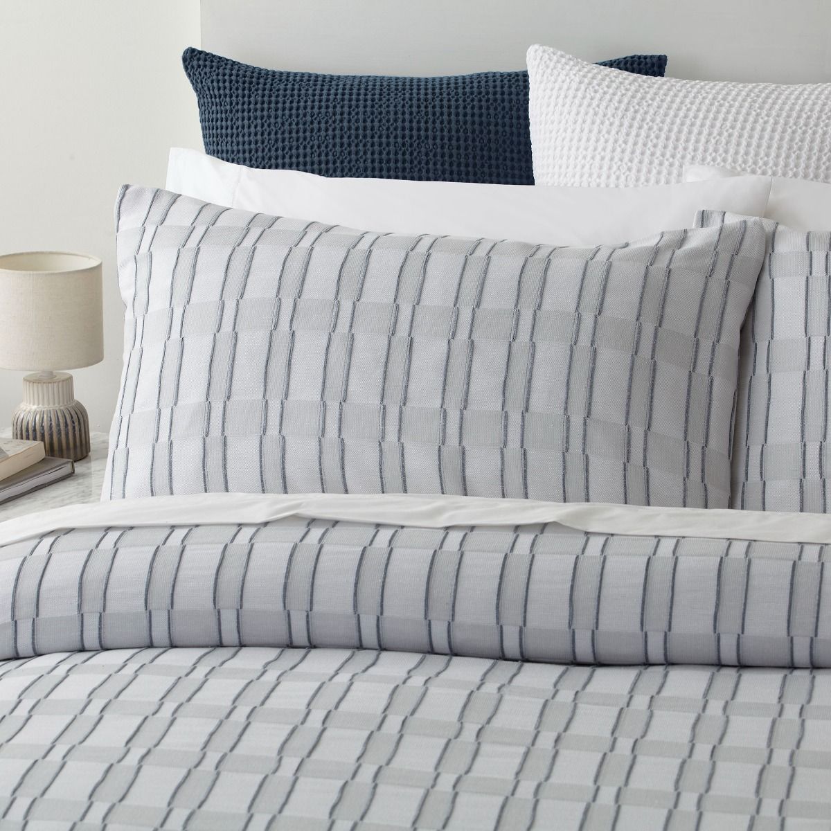 Iva Duvet Set - Denim Blue - King - BAKSANA