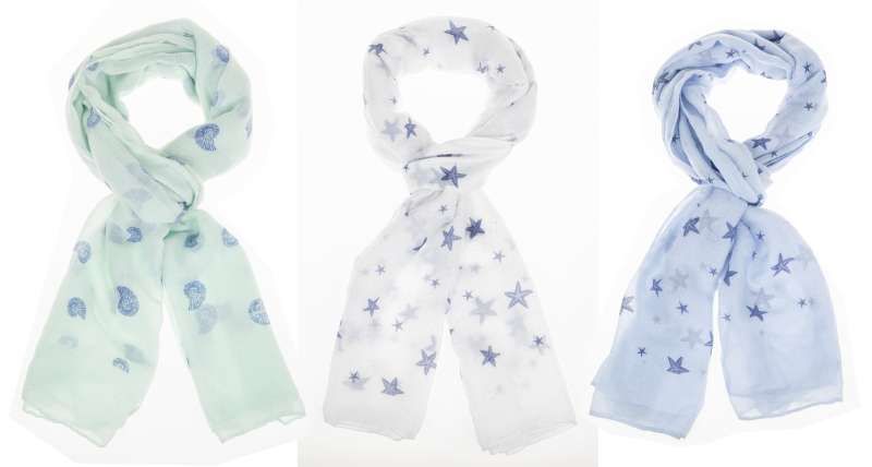 Scarf - EQ Shells Sparkle (Set of 6 Assorted)