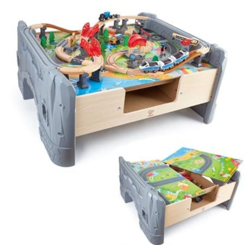 Railway Train and Table Set - Hape (70pc)