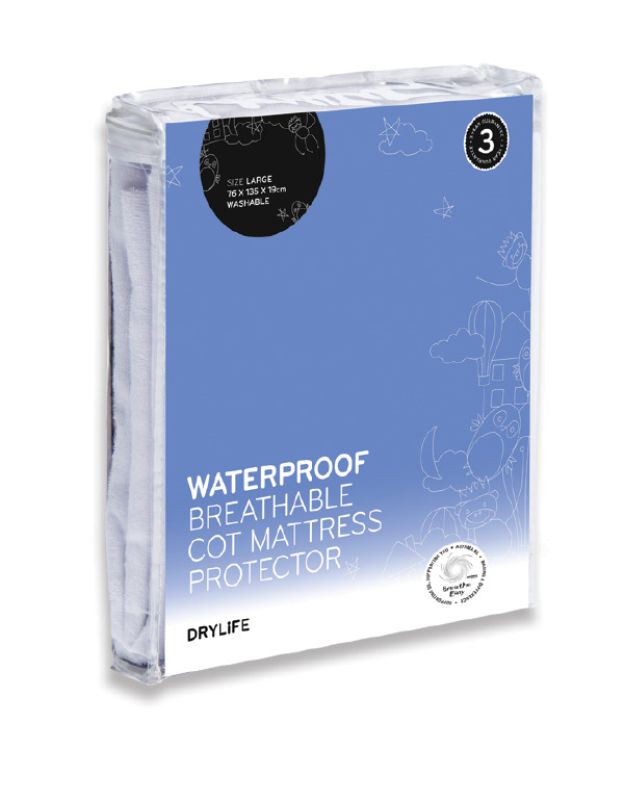 Waterproof Cot Mattress Protector - Drylife (Large)