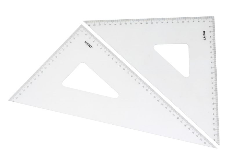 Kent Set Squares No 10 - Set of 2 (45 Degrees 200mm / 60 Degrees 280mm)