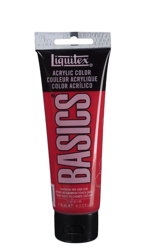 Acrylic Paint - Liquitex Basics 118ml (Cadmium Red Deep Hue)