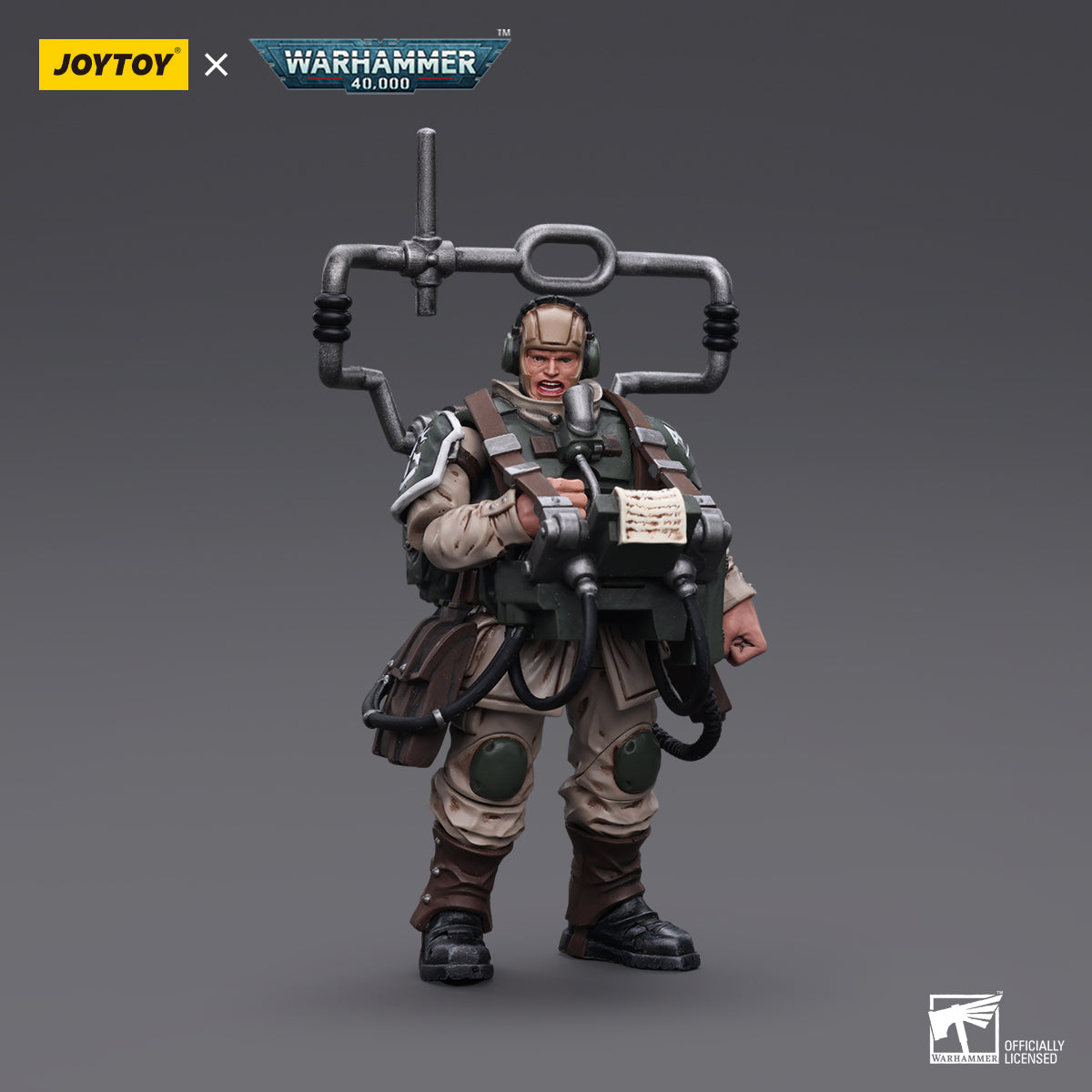Warhammer 40K 1/18 Astra Militarum Cadian Command Squad Veteran with Master Vox