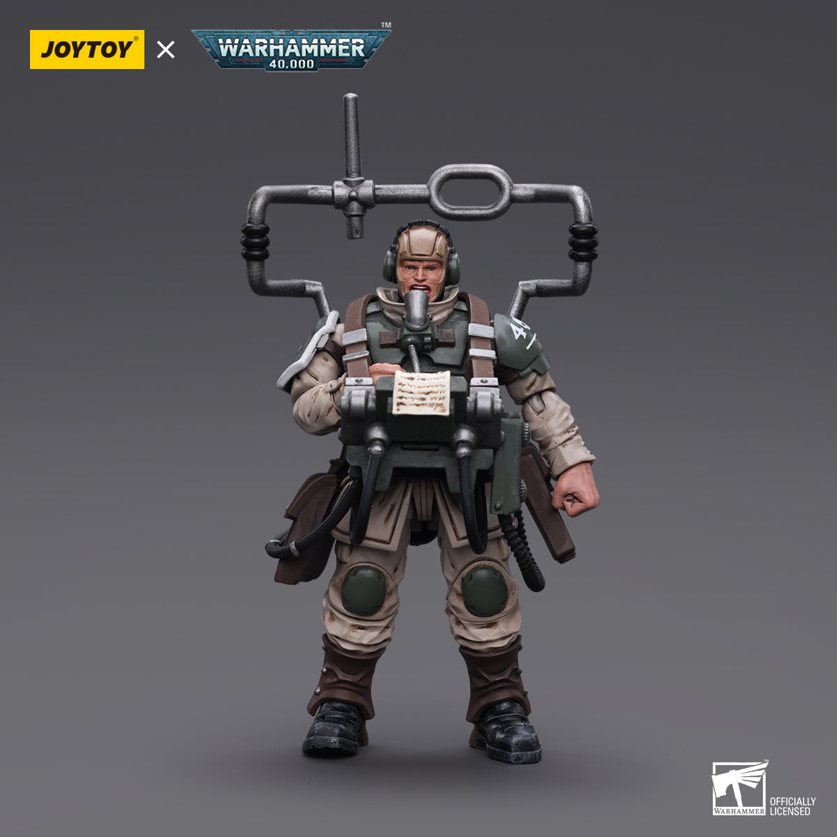 Warhammer 40K 1/18 Astra Militarum Cadian Command Squad Veteran with Master Vox