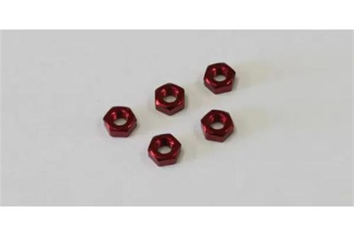 Nut M3x2.4 Aluminium Red 5 Pack - Kyosho 1-N3024A-R