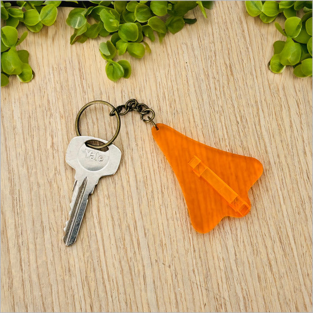 Acrylic Keychain - Jet Plane (Orange Satin Acrylic)