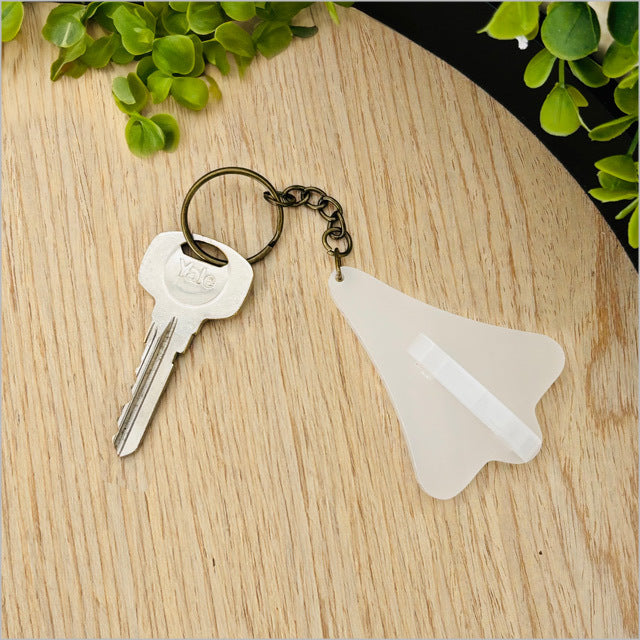 Acrylic Keychain - Jet Plane (White Satin Acrylic)