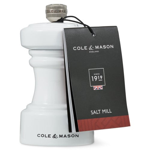 Cole & Mason Hoxton White Gloss Salt Mill 104mm