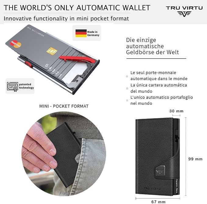 Card Case - Tru Virtu Coin Nappa (Black/Black)