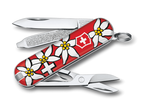 Swiss Army Knife - VICTORINOX CLASSIC SD EDELWEISS (Red)