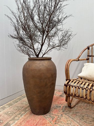 Terracotta Lombok Hudson Pot Large Leather-Look Finish