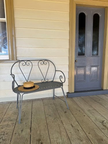 Outdoor Metal Garden Bench Belle Époque Grey 101cm