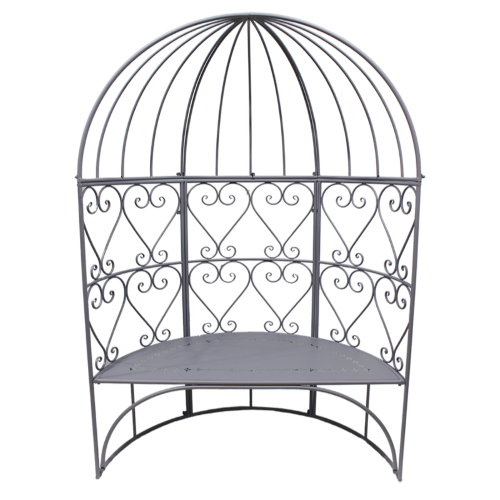 Garden Half Gazebo Bench Belle Époque Grey 185cm