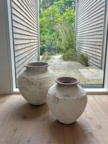 Terracotta Lombok Sophia Pot Whitewashed Large 50 x 50 x 55cm