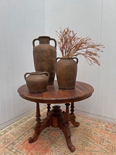 Terracotta Lombok Hudson Vase Small Leather-Look Finish