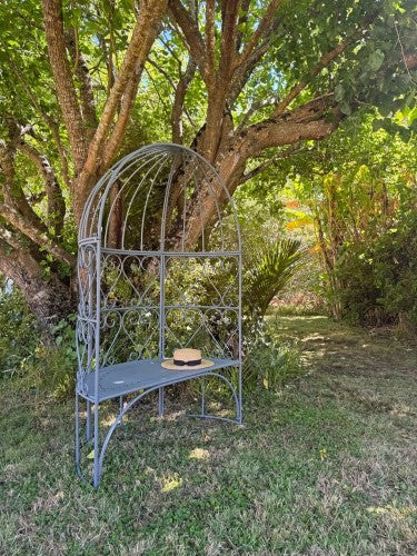 Garden Half Gazebo Bench Belle Époque Grey 185cm