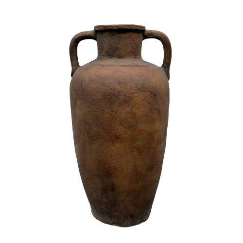 Terracotta Lombok Hudson Urn Leather-Look Finish 70cm