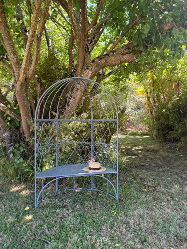Garden Half Gazebo Bench Belle Époque Grey 185cm