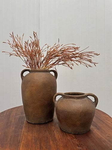 Terracotta Lombok Hudson Vase Small Leather-Look Finish