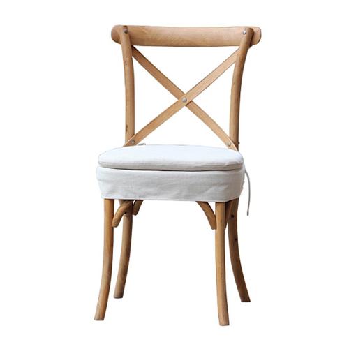 FLORIN ELM CROSS BACK CHAIR W/ WHITE CUSHION - RECLAIMED ELM