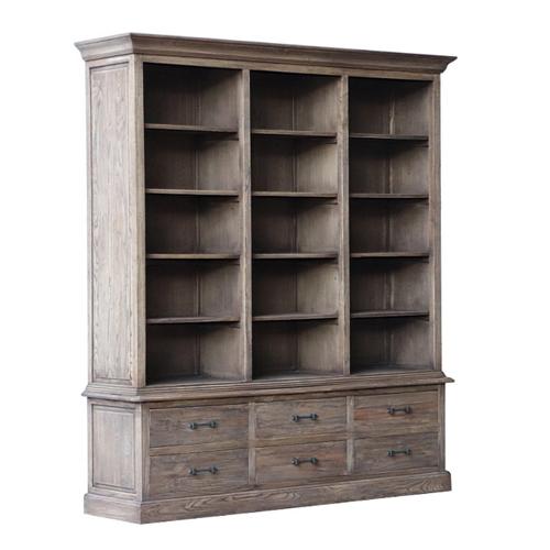 HOLLOWAY ELM BOOKCASE W/6 DRAWERS