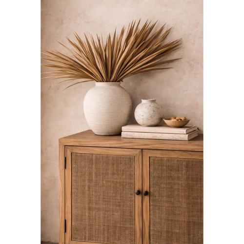 SANTORINI ELM SIDBOARD W/4 RATTAN DOORS