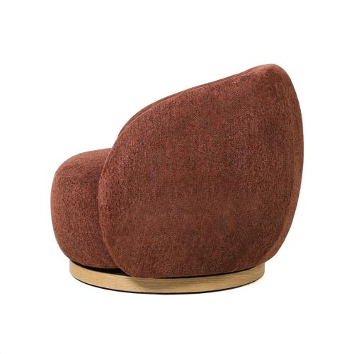 MIAMI SWIVEL CHAIR XL W/WOOD BASE - BURNT OCHRE