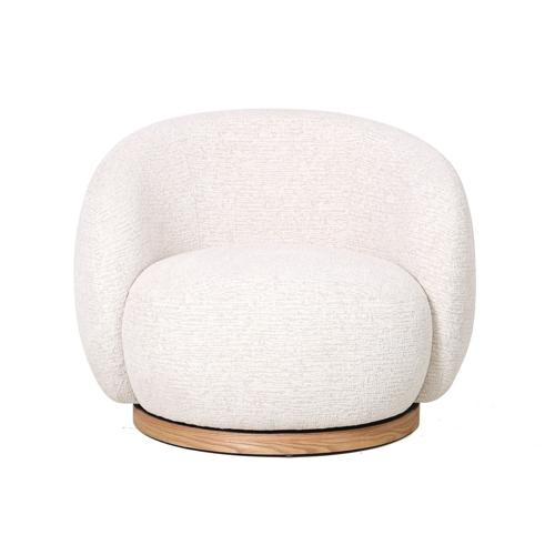 MIAMI SWIVEL CHAIR XL W/WOOD BASE - SEASHELL