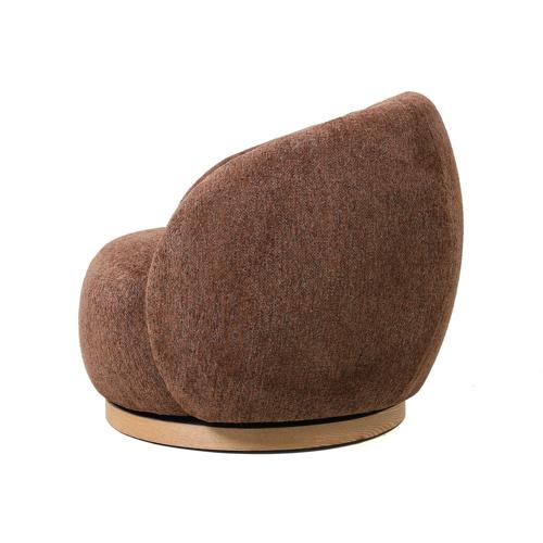 MIAMI SWIVEL CHAIR XL W/WOOD BASE - TOBACCO
