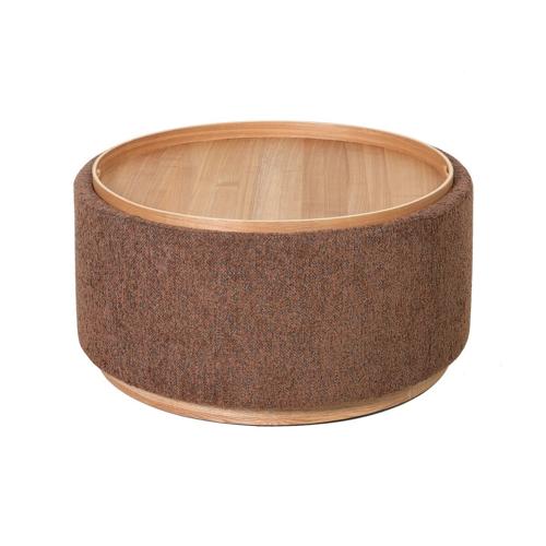 MIAMI TRAY OTTOMAN XL W/WOOD BASE - TOBACCO