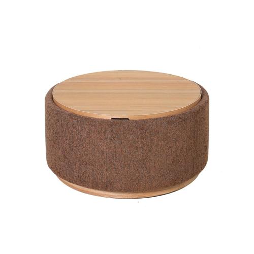 MIAMI TRAY OTTOMAN XL W/WOOD BASE - TOBACCO