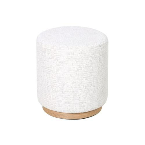MIAMI OTTOMAN W/WOOD BASE - SEASHELL
