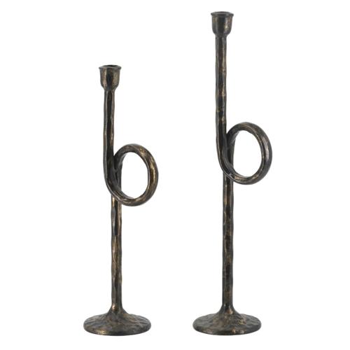 IRON CANDLE HOLDER SET/2