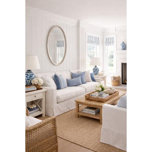 CREAM OVAL MIRROR