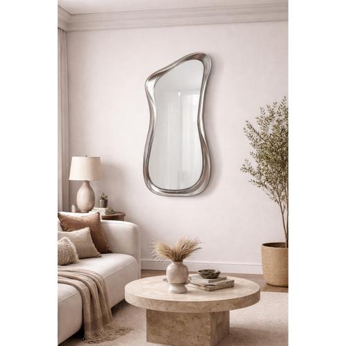 VINTAGE SILVER ABSTRACT MIRROR - 690x1720x80