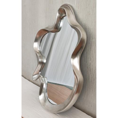 VINTAGE SILVER ABSTRACT MIRROR - 1040x650x70