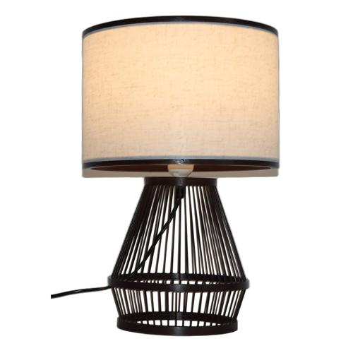 BAMBOO & LINEN TABLE LAMP - NATURAL/BLACK