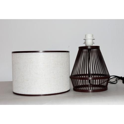 BAMBOO & LINEN TABLE LAMP - NATURAL/BLACK