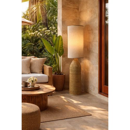 BAMBOO & LINEN FLOOR LAMP - NATURAL - 300x1360