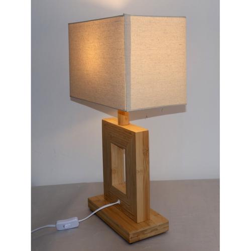 BAMBOO & LINEN TABLE LAMP - NATURAL - 350x200x580