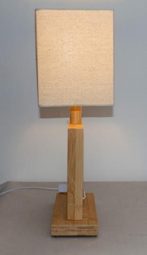 BAMBOO & LINEN TABLE LAMP - NATURAL - 350x200x580