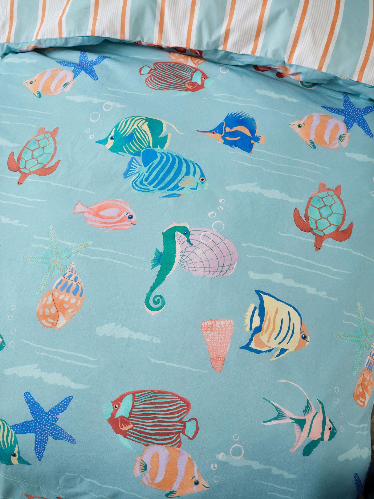 Under the Sea Duvet Cover Set by Linen House Kids - Single (Aqua)