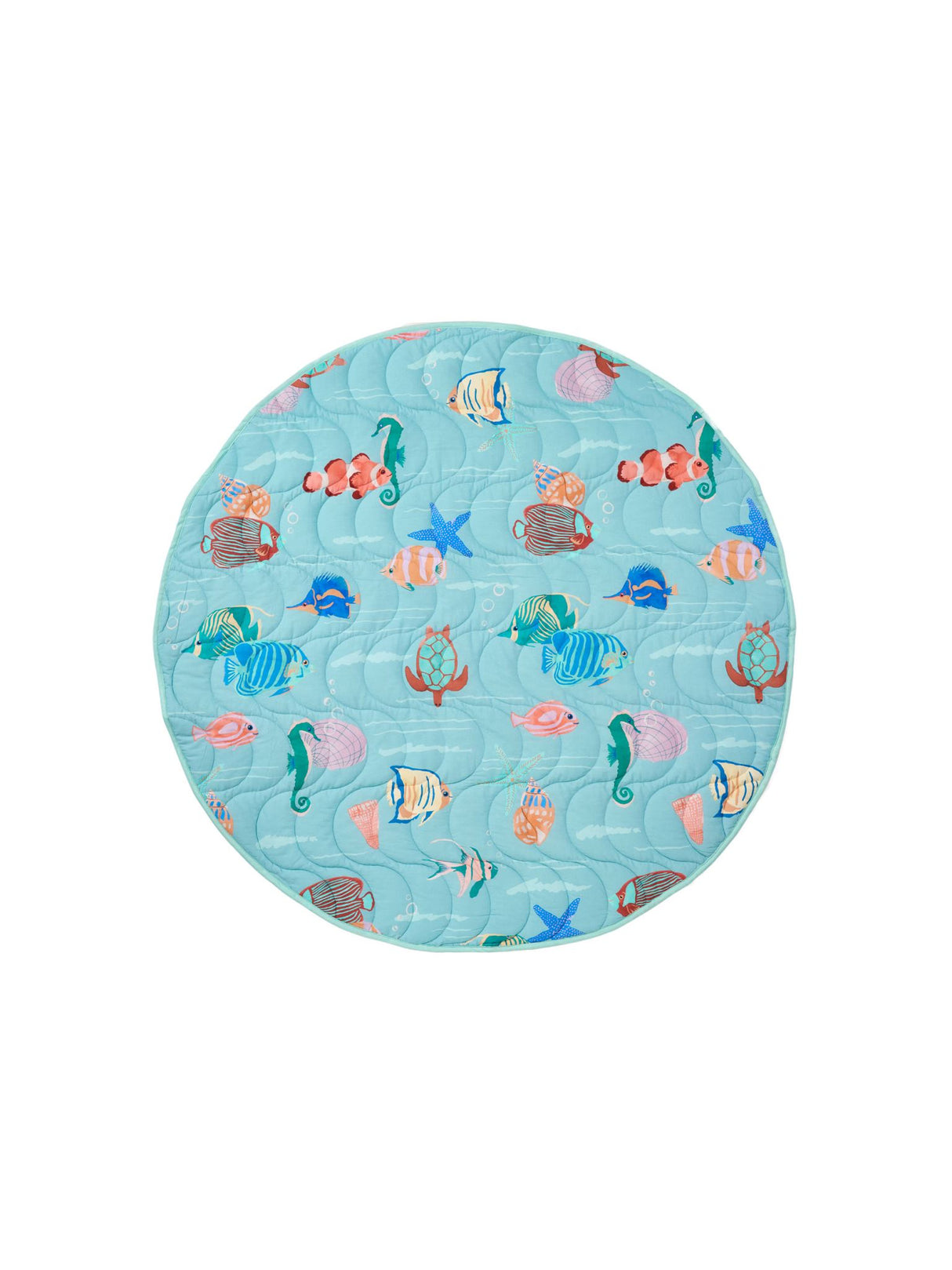 Under the Sea 120cm Round Playmat by Linen House Kids - (Aqua)
