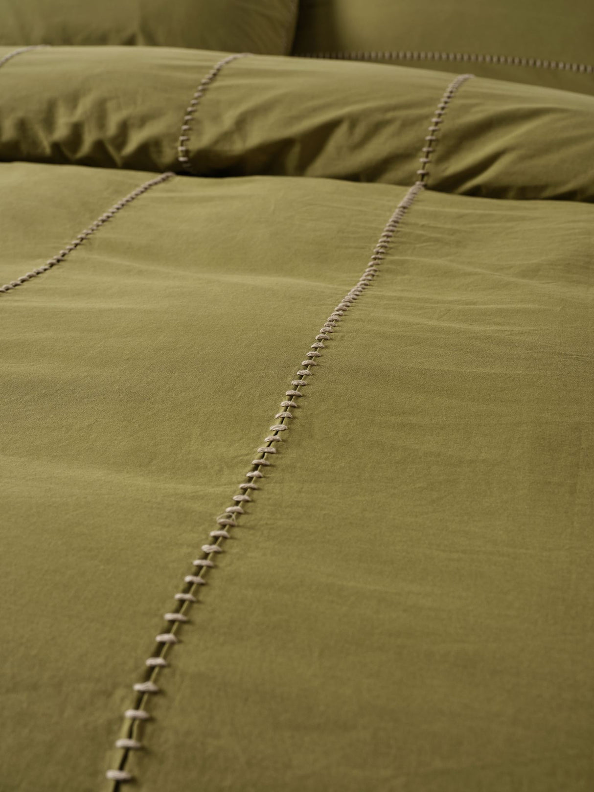 Jerome Duvet Cover Set by Linen House - Australian Super King (Olive)