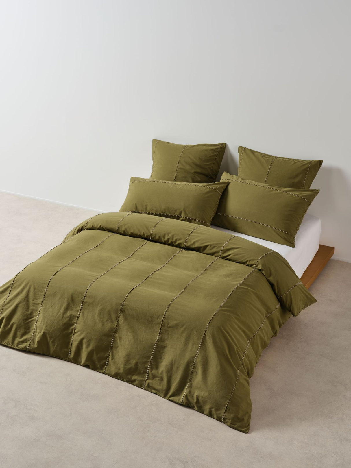 Jerome Duvet Cover Set by Linen House - King (Olive)